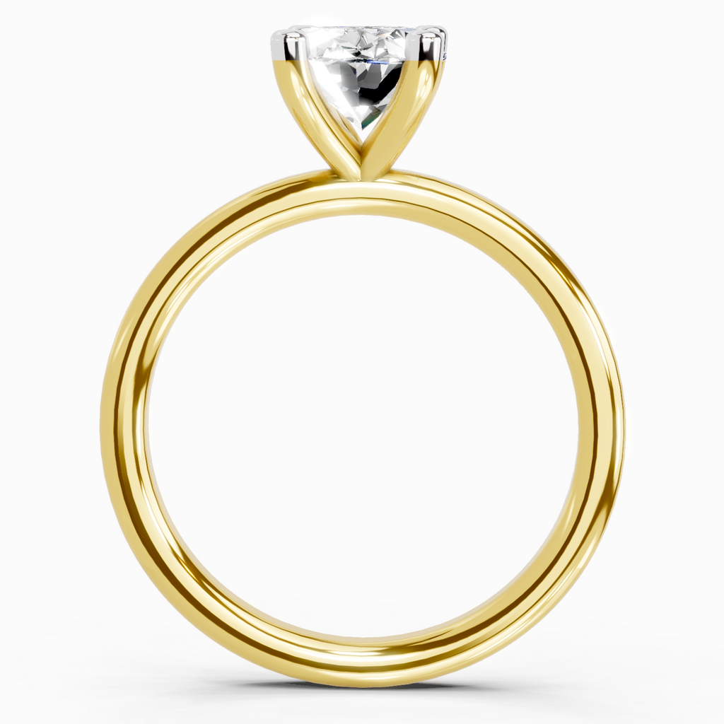 Regal Oval Solitaire Diamond Engagement Ring
