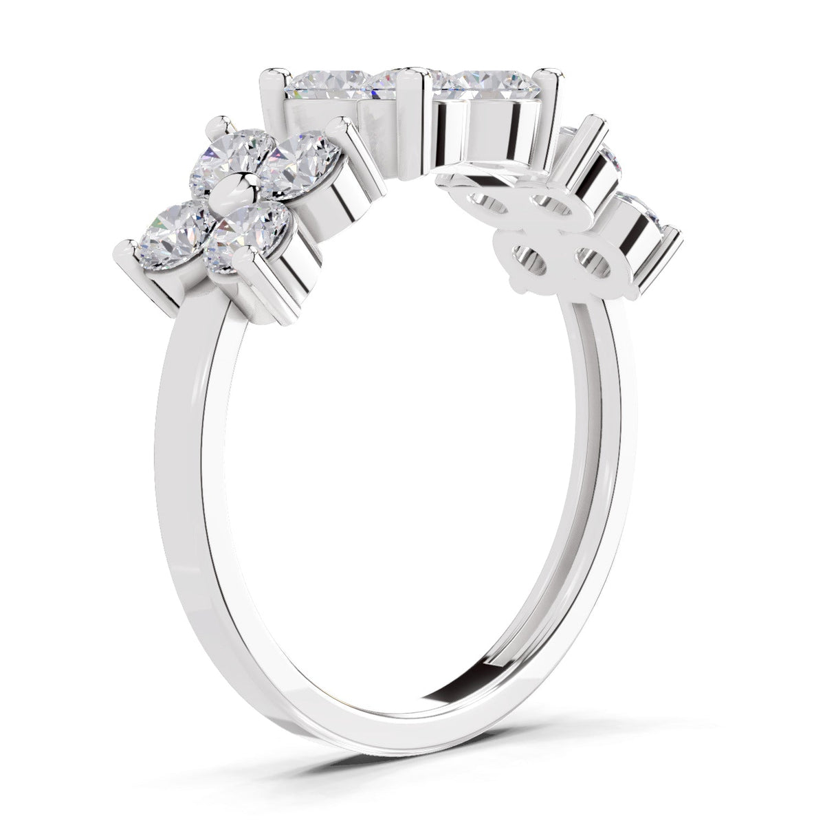 Sparkling Floral Diamond Ring