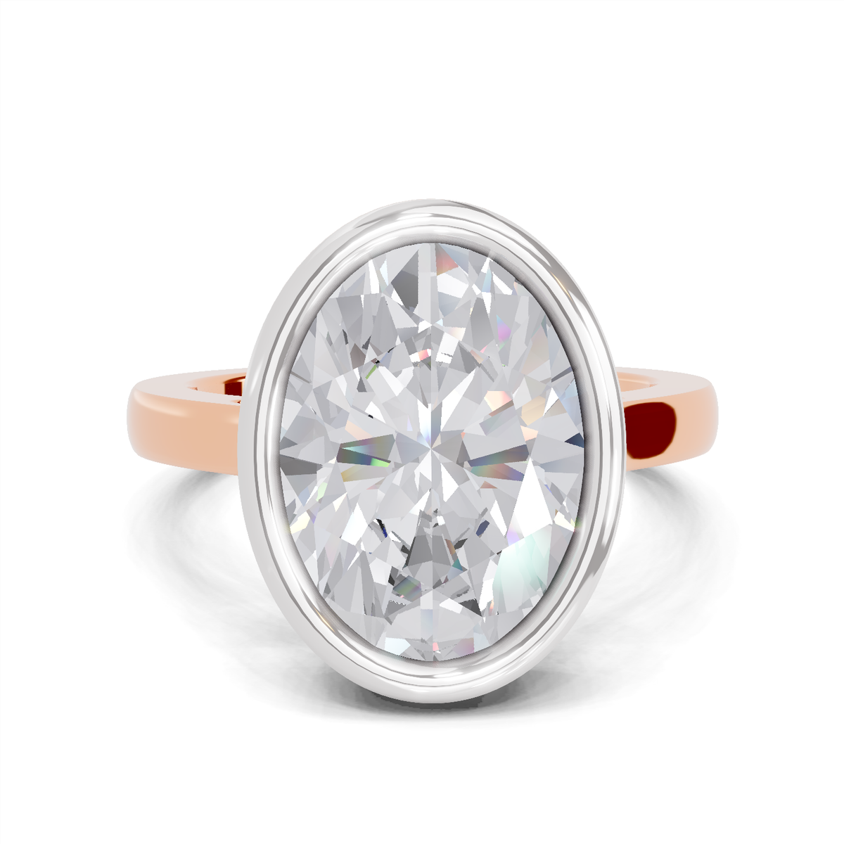 Lustrous Oval Aurora Diamond Engagement Ring
