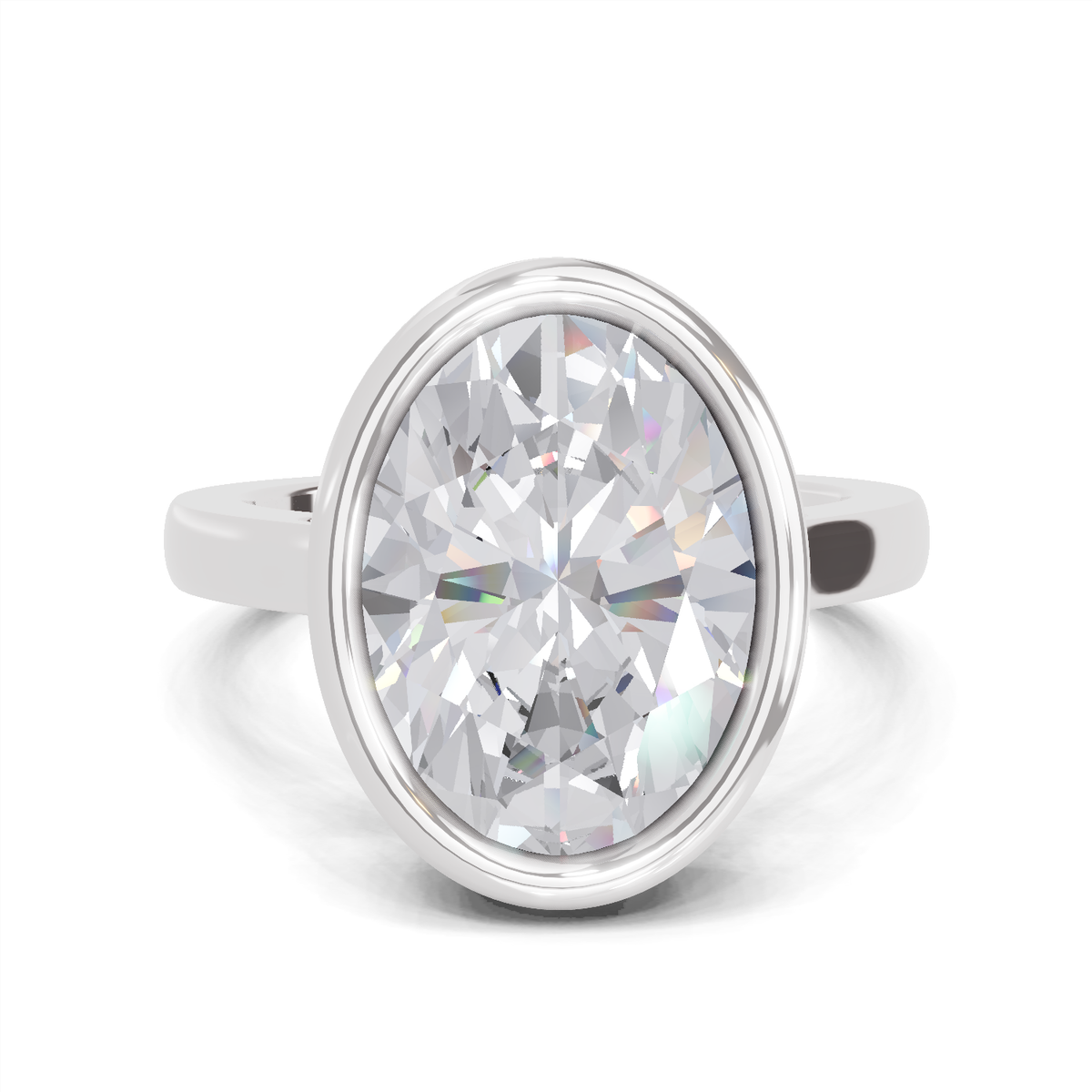 Lustrous Oval Aurora Diamond Engagement Ring