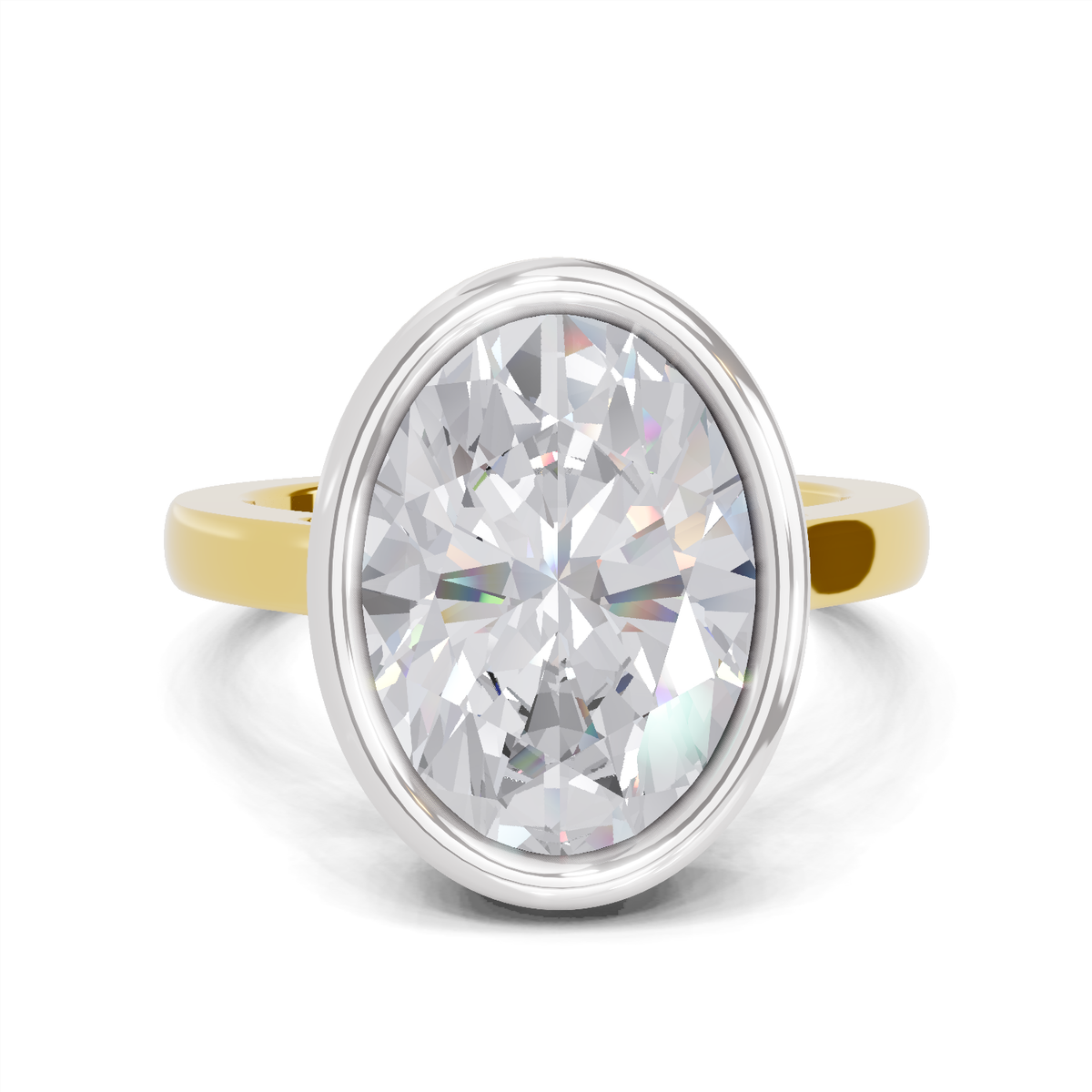 Lustrous Oval Aurora Diamond Engagement Ring