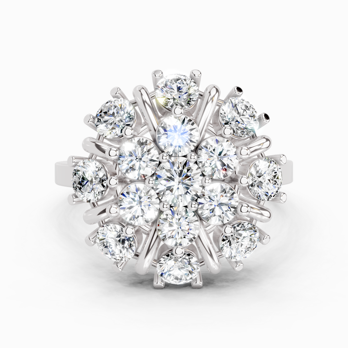 Lustrous Cluster Diamond Ring