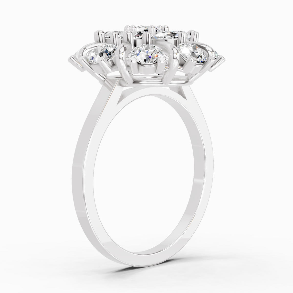 Lustrous Cluster Diamond Ring