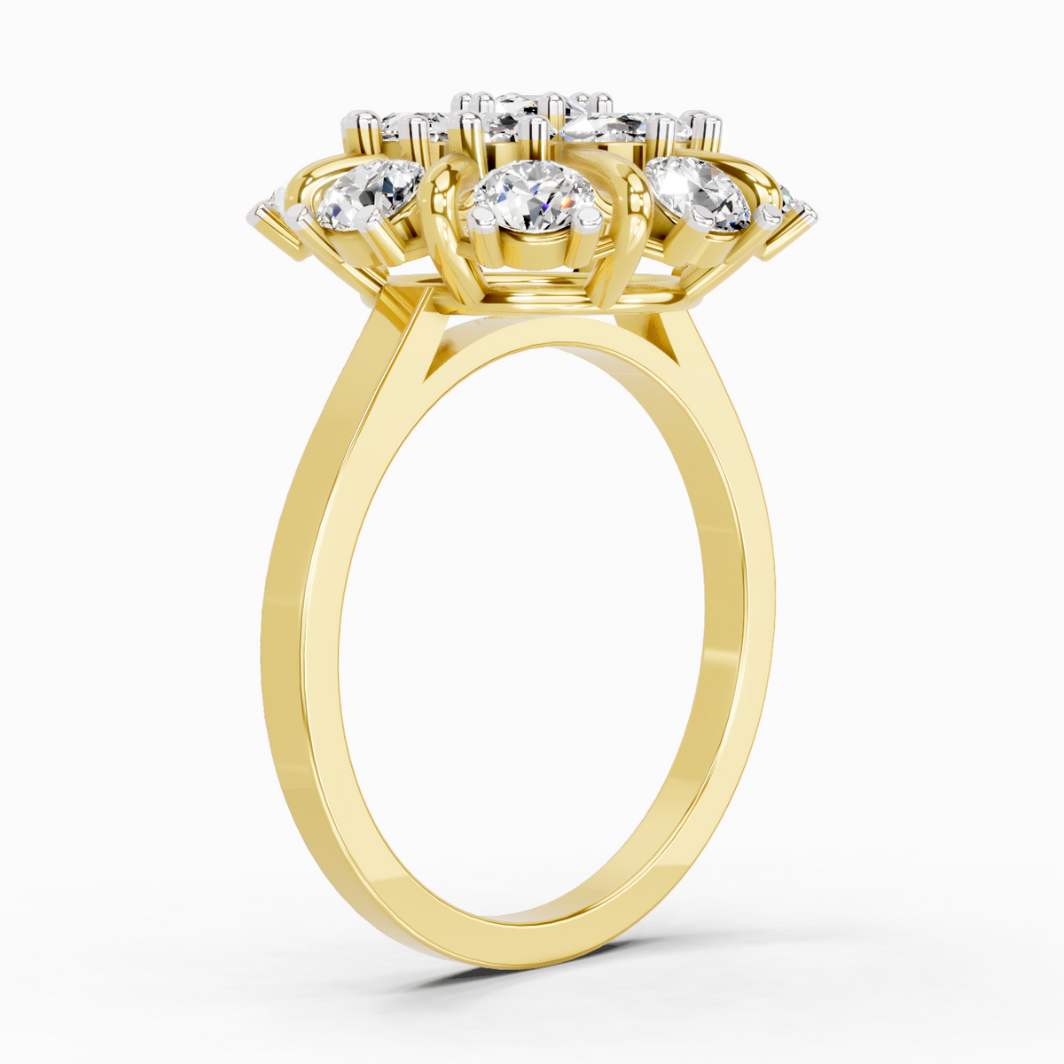 Lustrous Cluster Diamond Ring