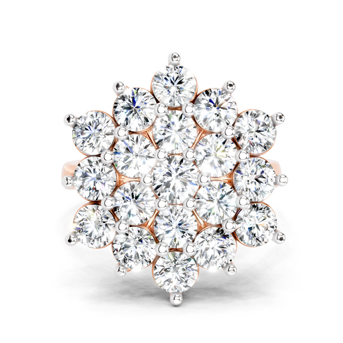 Lab Grown Diamond 3.13 Carat Cluster Ring 14KY