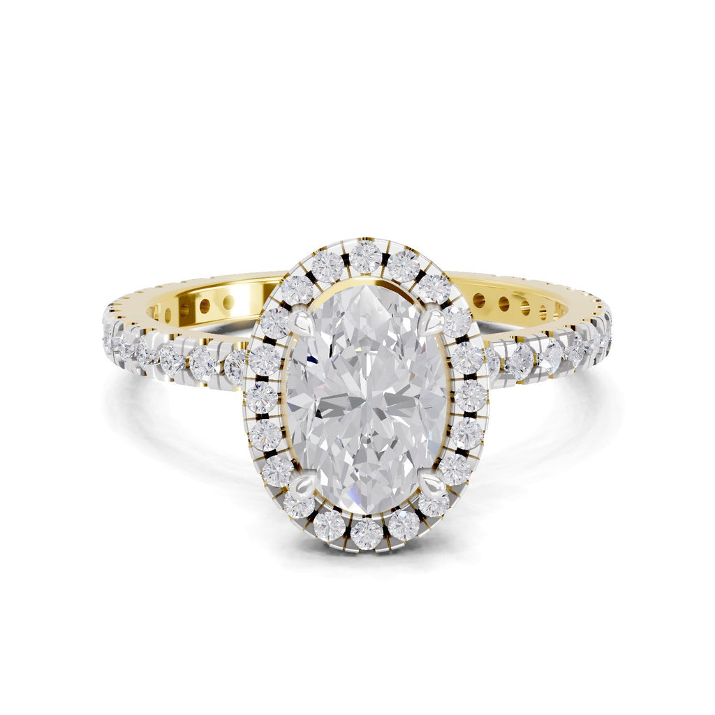 Exquisite Oval Halo Diamond Engagement Ring