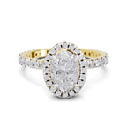 Exquisite Oval Halo Diamond Engagement Ring