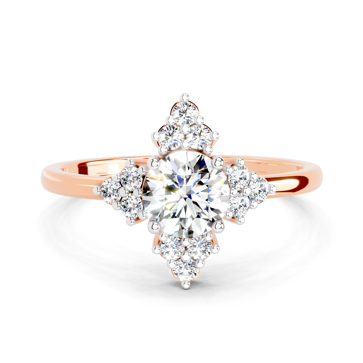 Lustrous Floral Cluster Diamond Ring