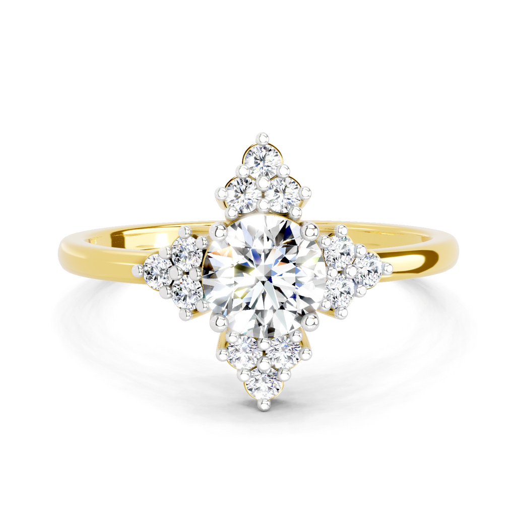 Lustrous Floral Cluster Diamond Ring