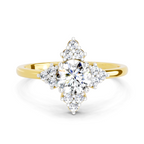 Lustrous Floral Cluster Diamond Ring