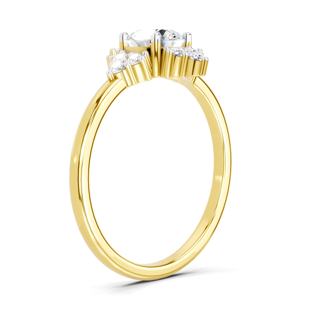 Lustrous Floral Cluster Diamond Ring