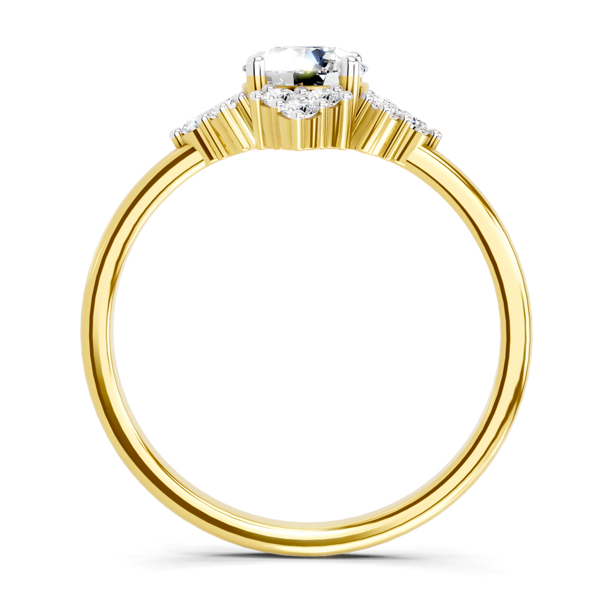 Lustrous Floral Cluster Diamond Ring