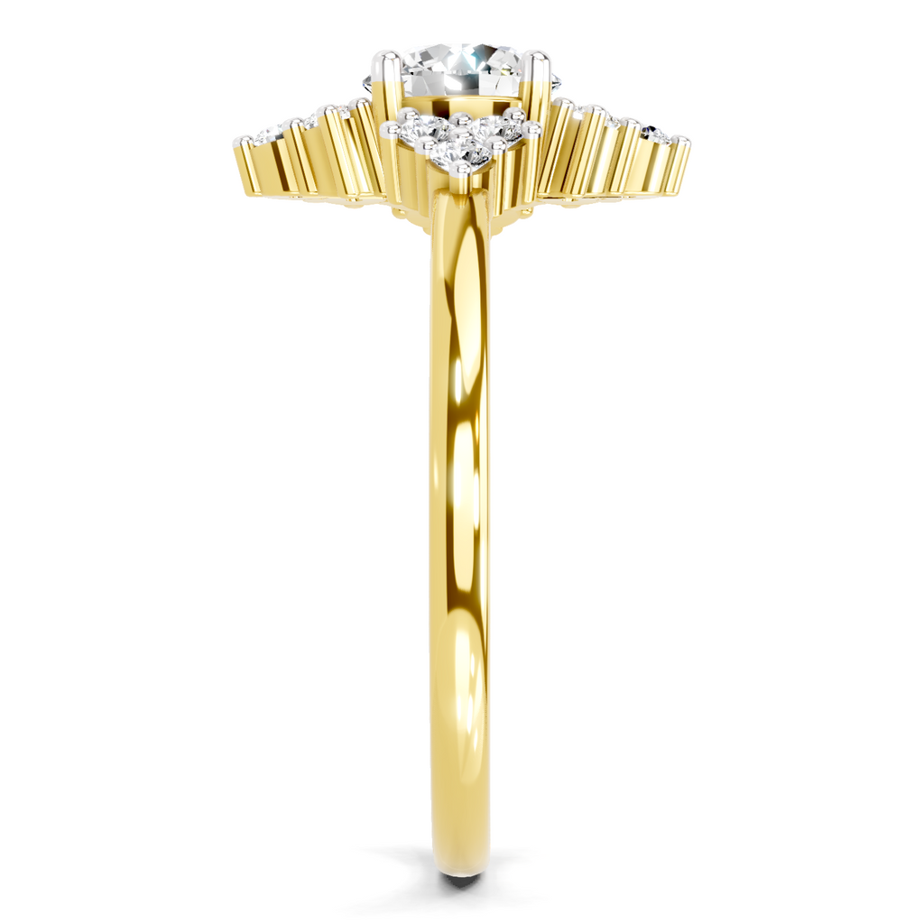 Lustrous Floral Cluster Diamond Ring