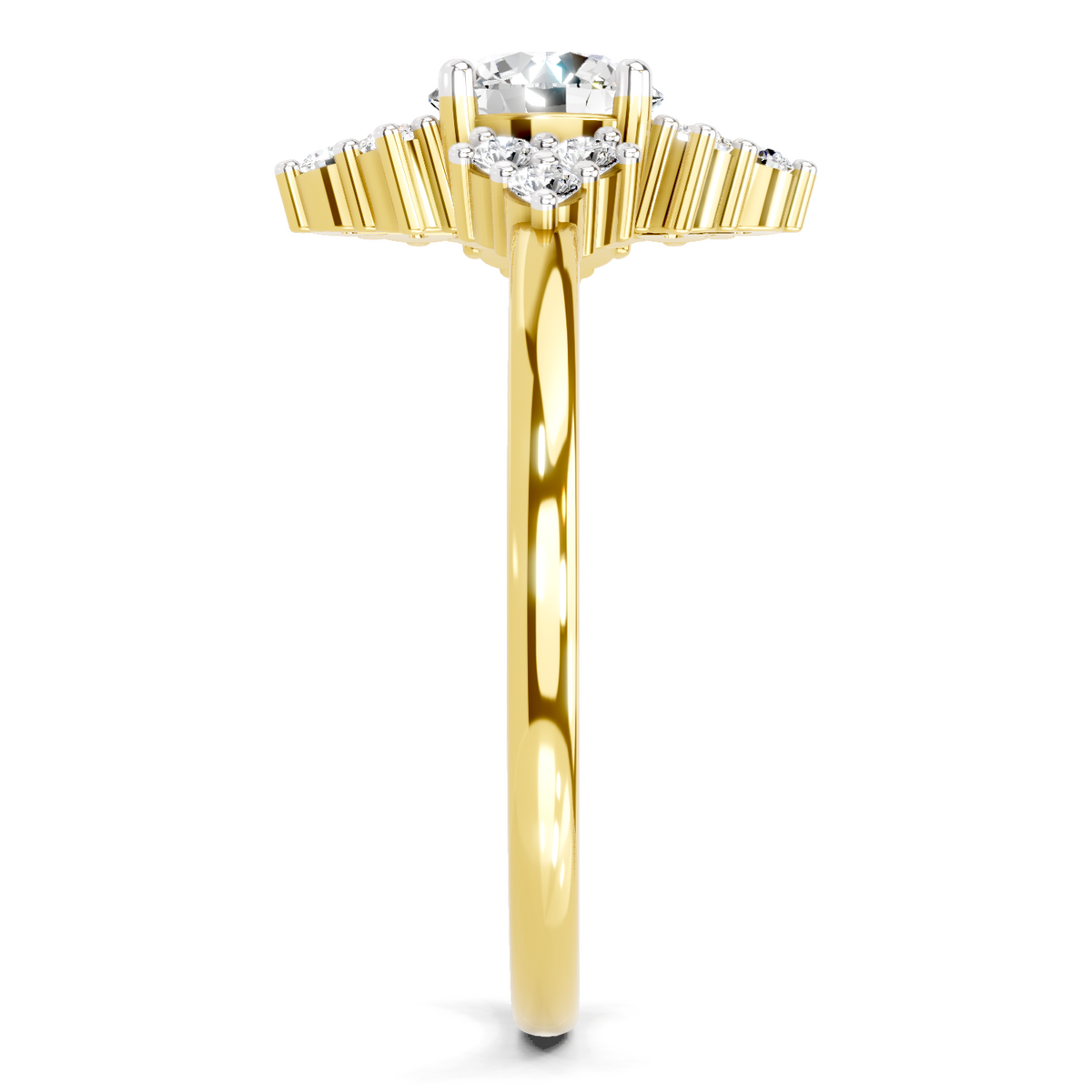 Lustrous Floral Cluster Diamond Ring