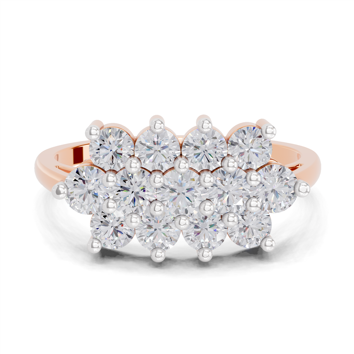 Delicate Bloom Cluster Diamond Engagement Ring
