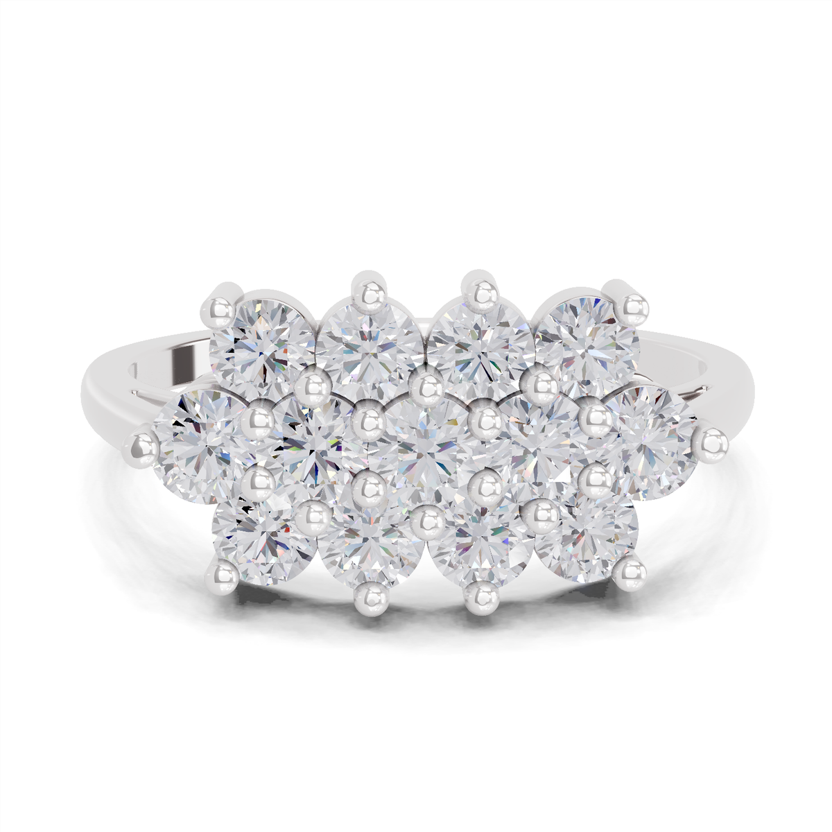 Delicate Bloom Cluster Diamond Engagement Ring