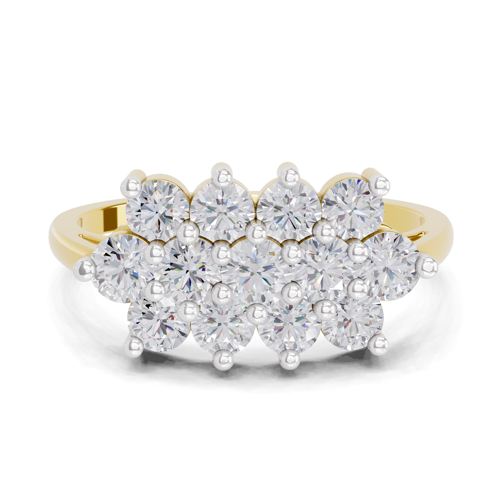 Delicate Bloom Cluster Diamond Engagement Ring