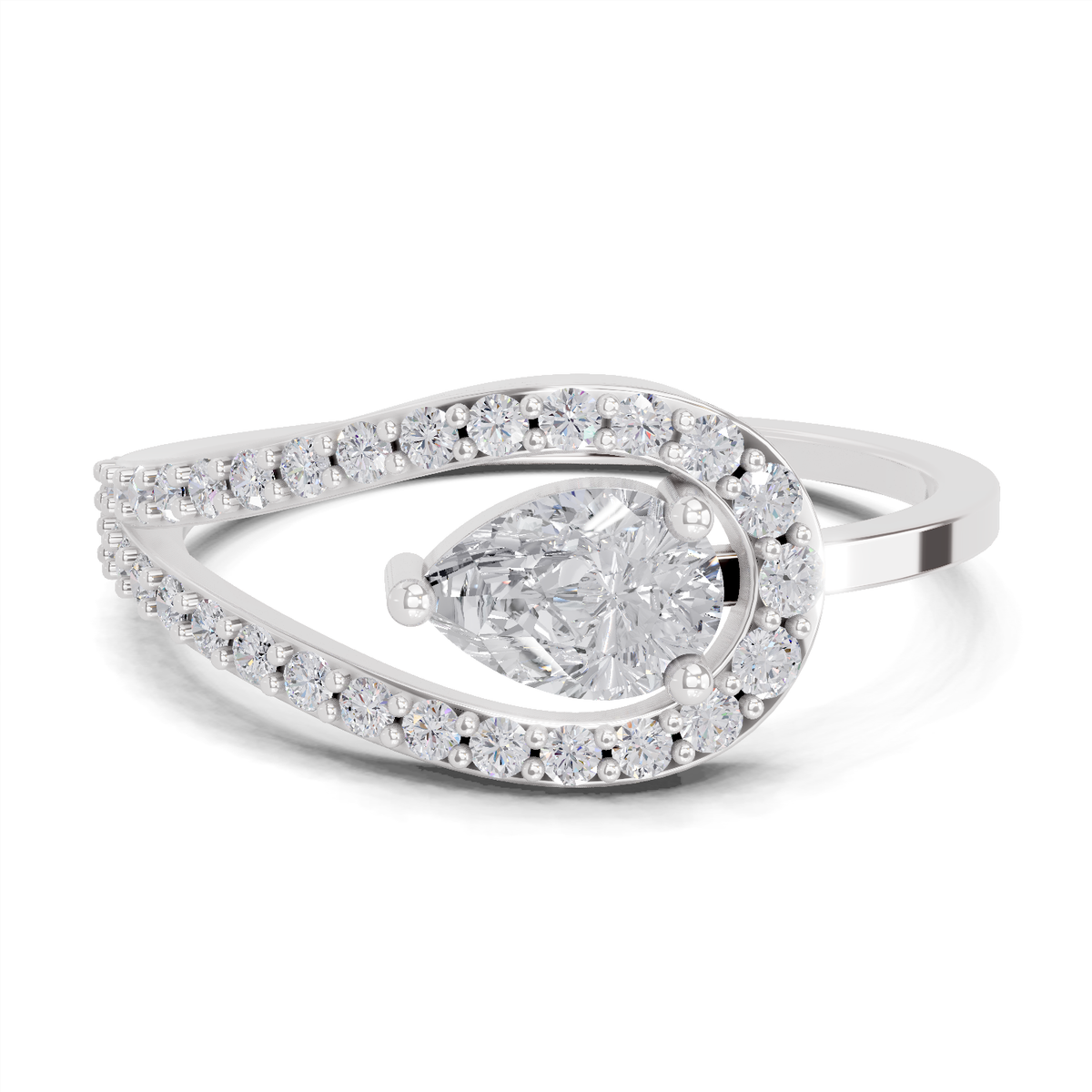 Sparkling Pear Promise Diamond Promise Ring