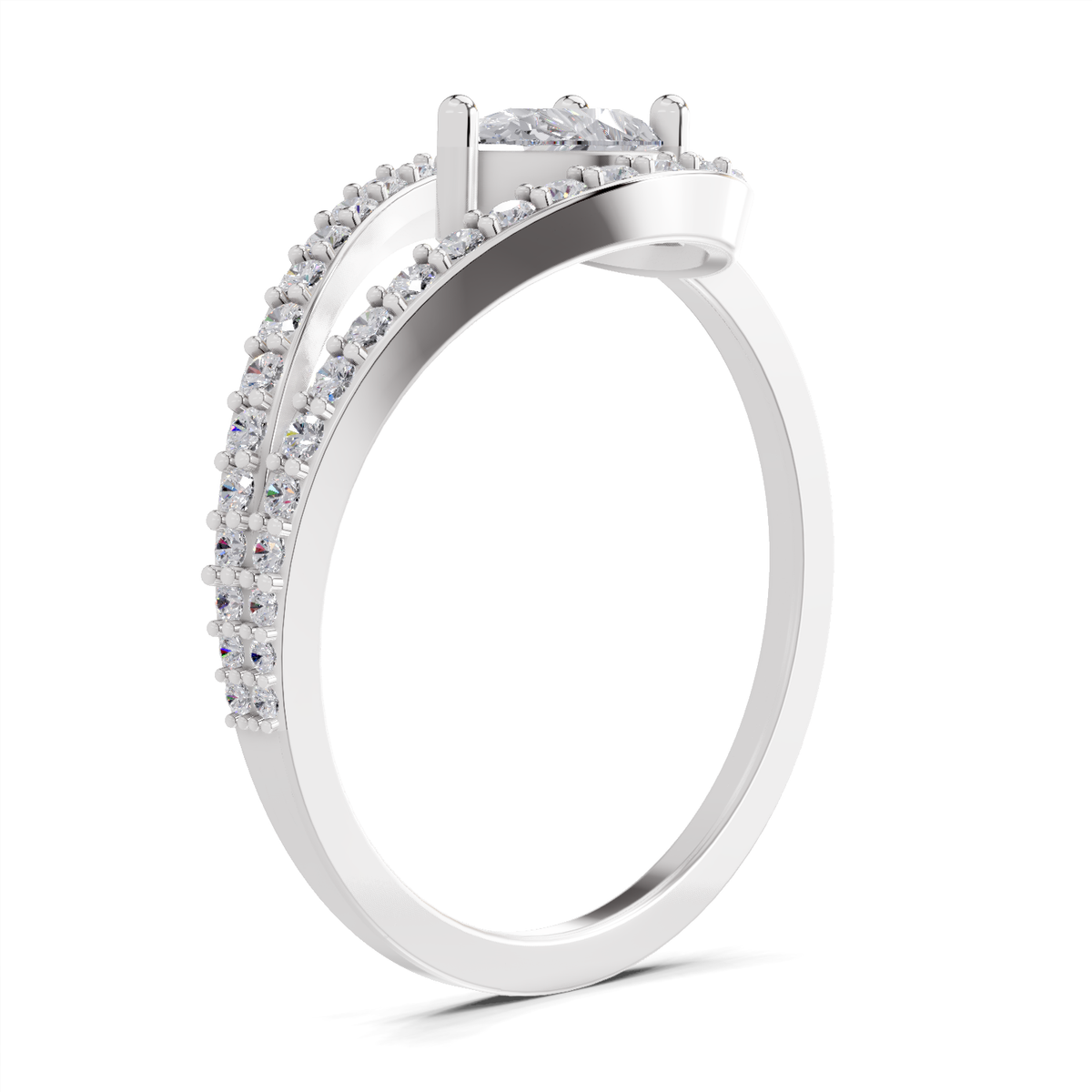 Sparkling Pear Promise Diamond Promise Ring
