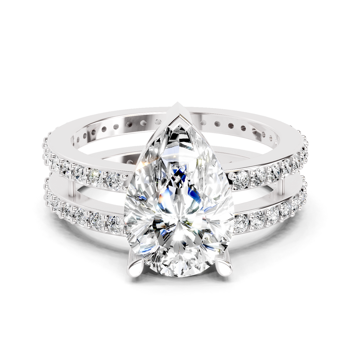 Elegant Pear Diamond Engagement Ring