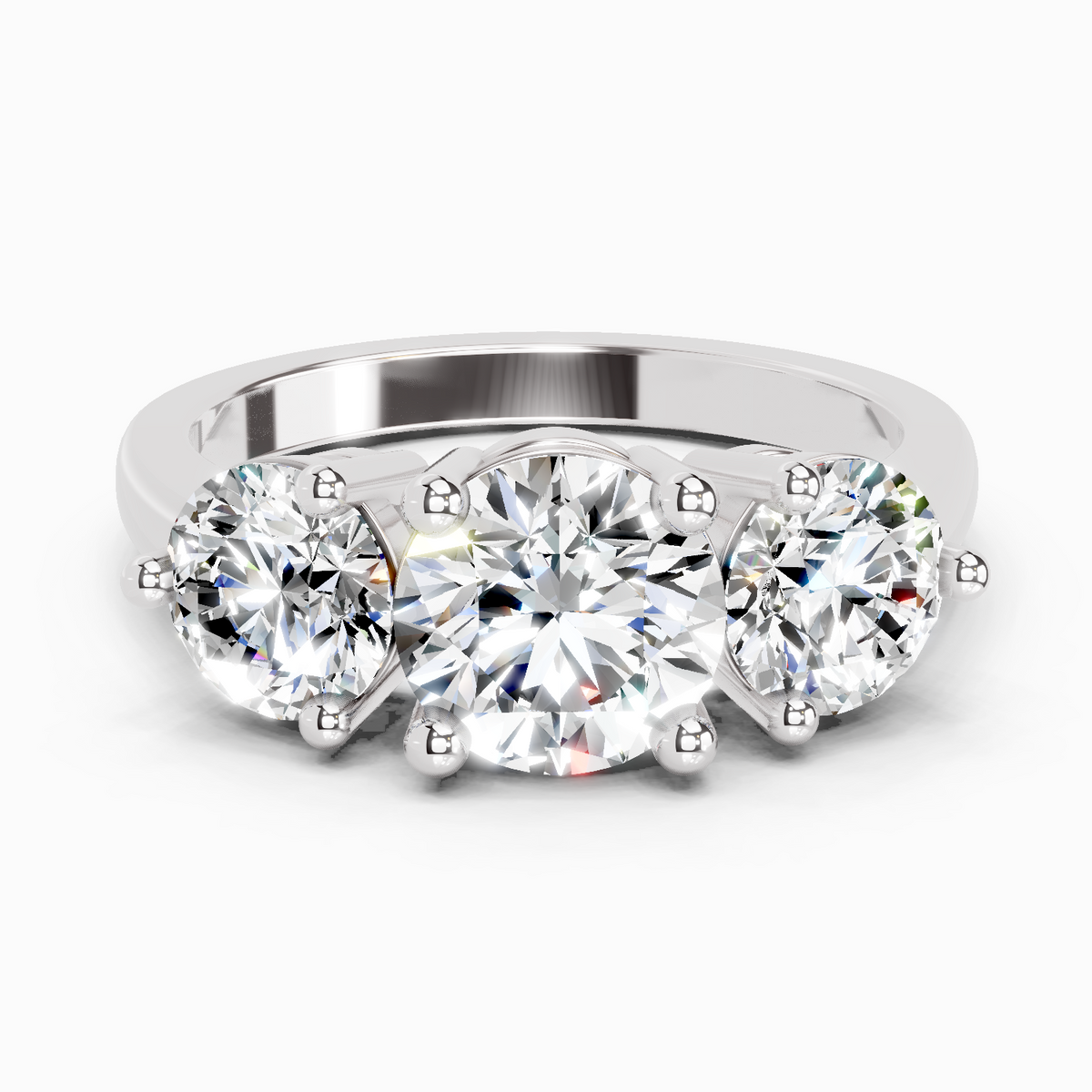Brilliant Round Three-Stone Diamond Ring