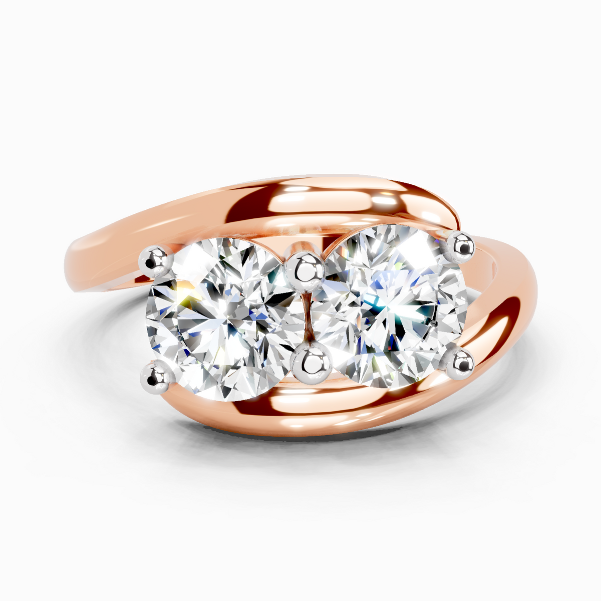 Glistening Round Two-Stone Diamond Ring