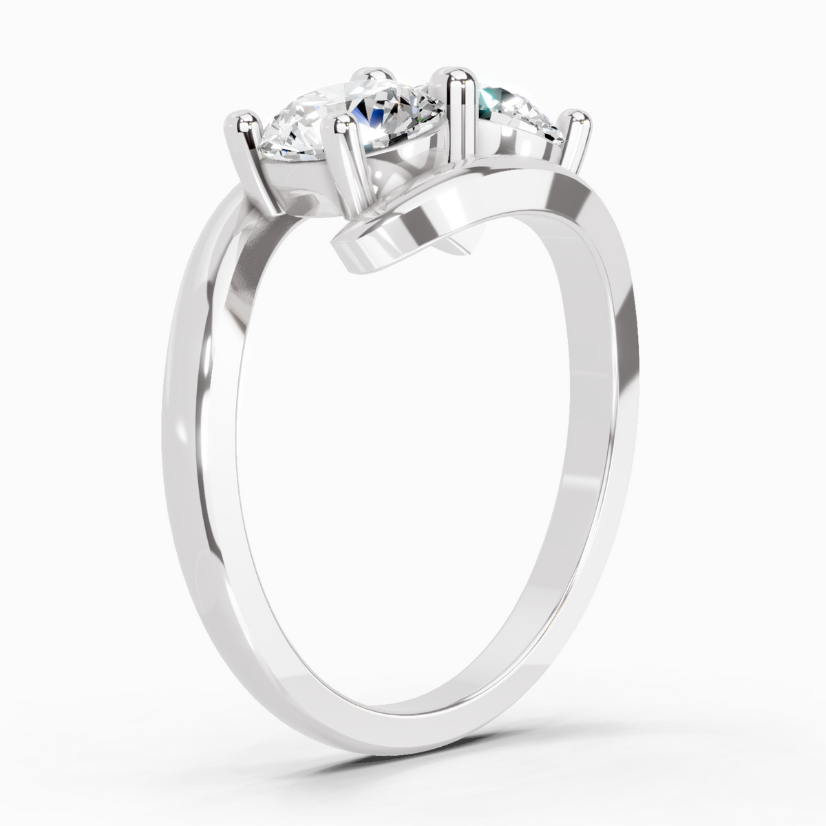 Glistening Round Two-Stone Diamond Ring