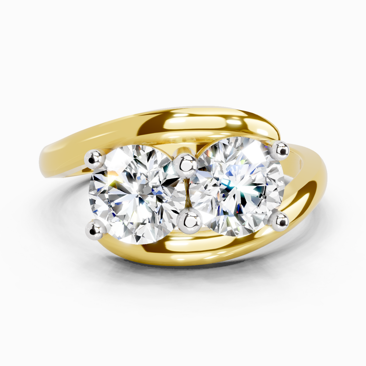 Glistening Round Two-Stone Diamond Ring