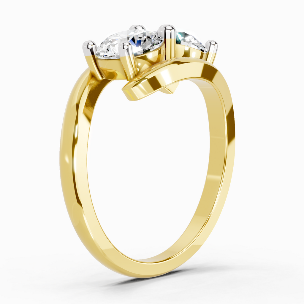 Glistening Round Two-Stone Diamond Ring