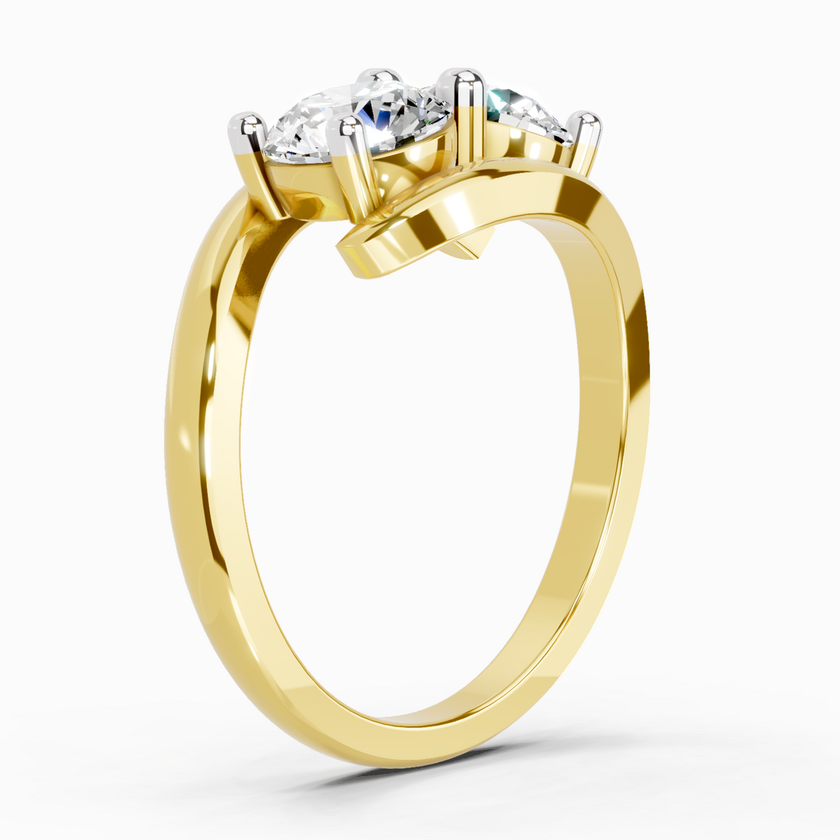 Glistening Round Two-Stone Diamond Ring