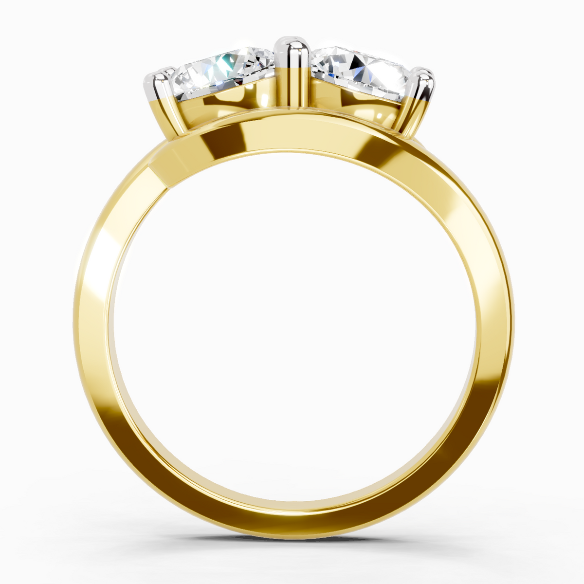 Glistening Round Two-Stone Diamond Ring