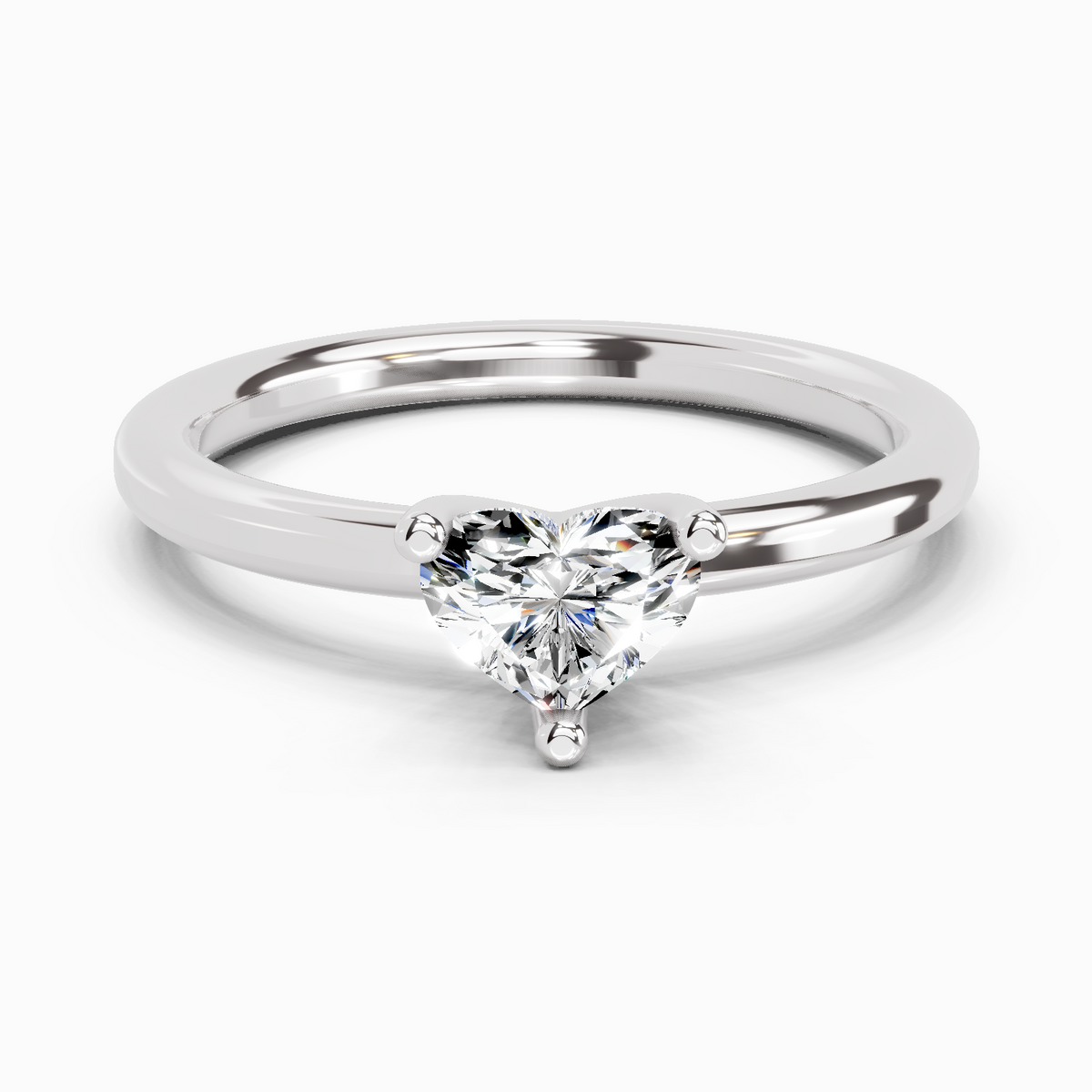 Majestic Heart Solitaire Diamond Ring
