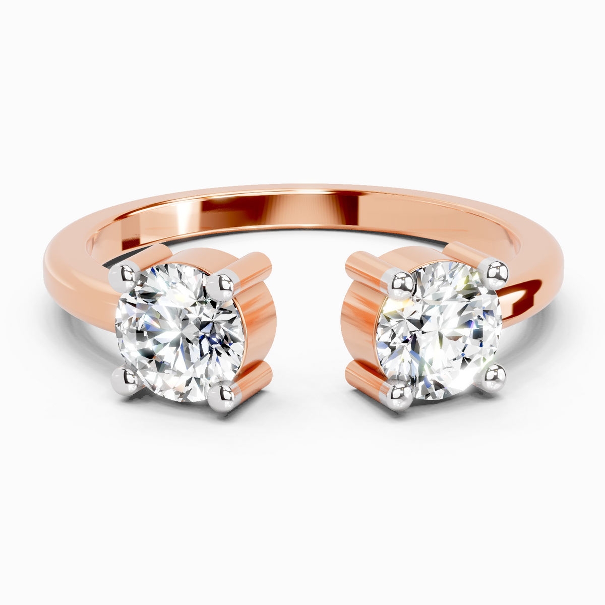 Exquisite Round Two-Stone Diamond Ring