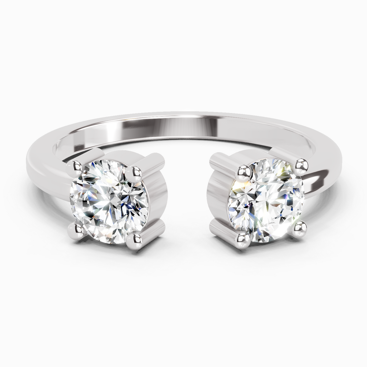 Exquisite Round Two-Stone Diamond Ring