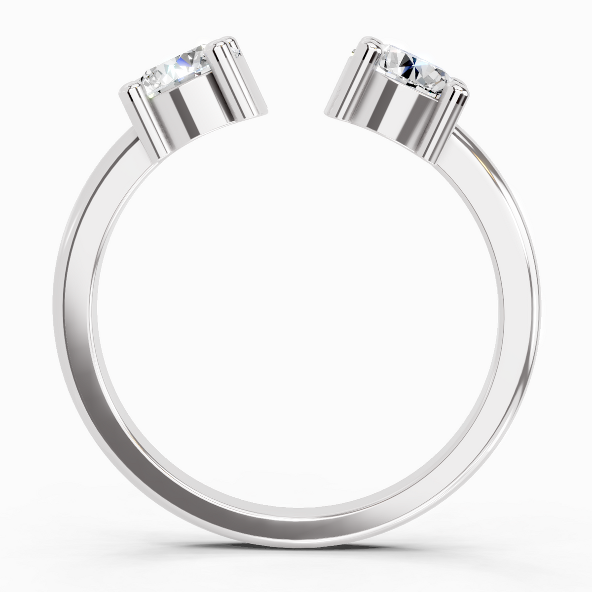 Exquisite Round Two-Stone Diamond Ring