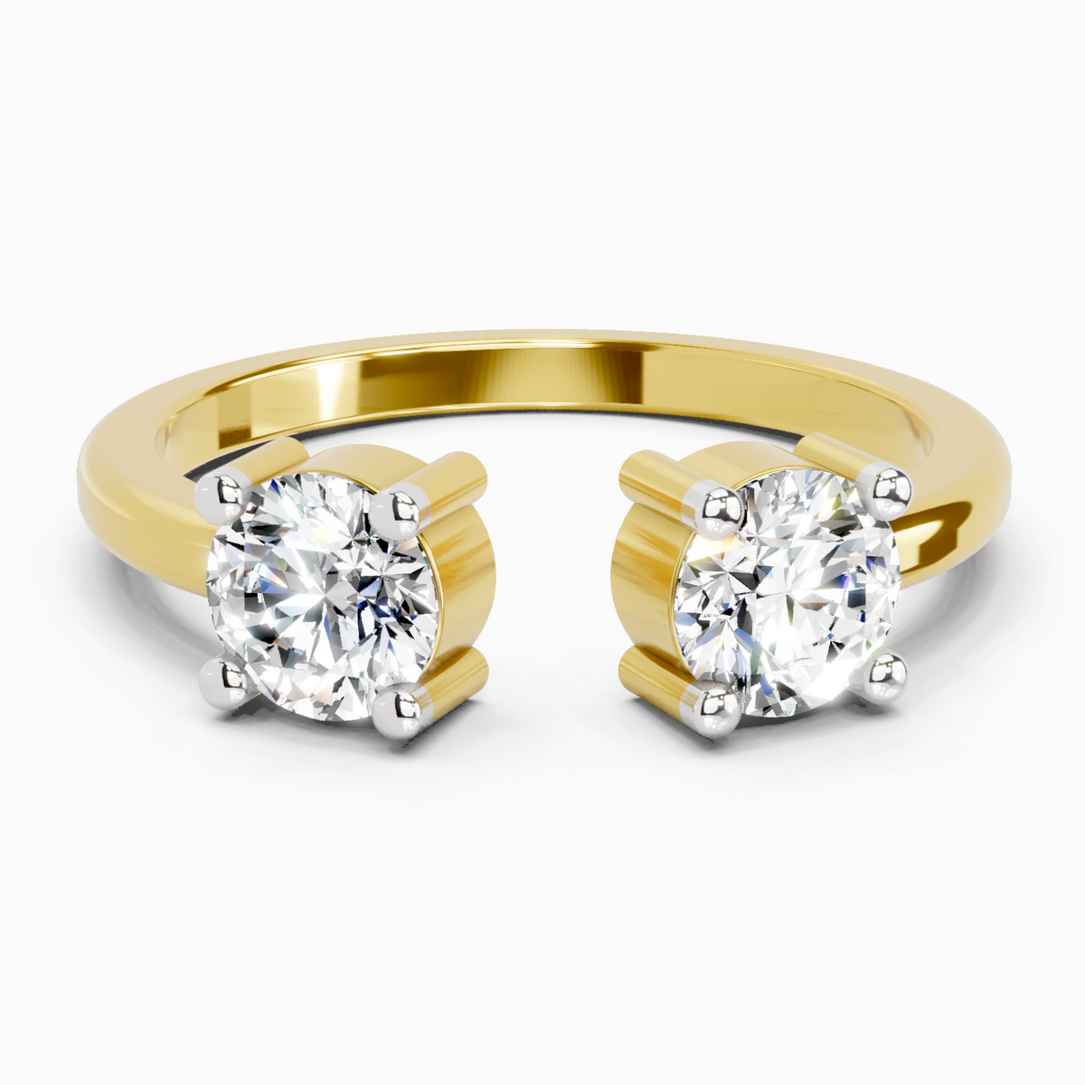 Exquisite Round Two-Stone Diamond Ring