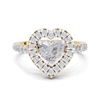 Lustrous Heart Halo Diamond Engagement Ring