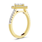 Lustrous Heart Halo Diamond Engagement Ring