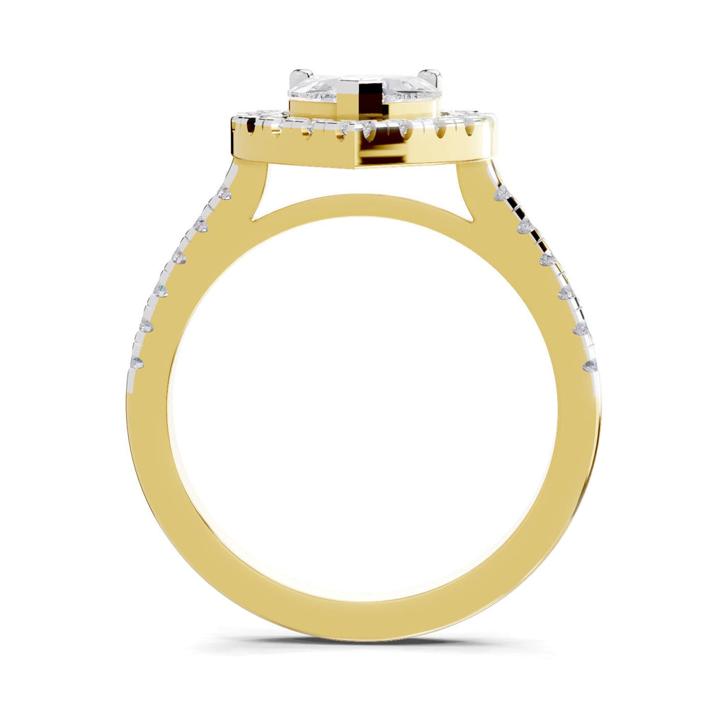 Lustrous Heart Halo Diamond Engagement Ring