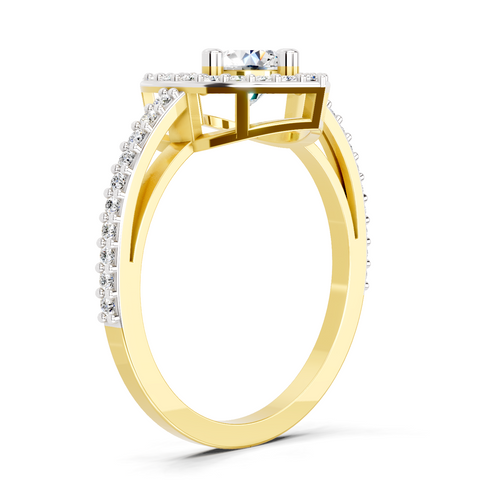 Celestial Round Halo Diamond Ring