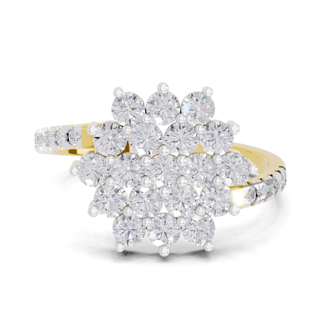 Gleaming Promise Cluster Diamond Engagement Ring
