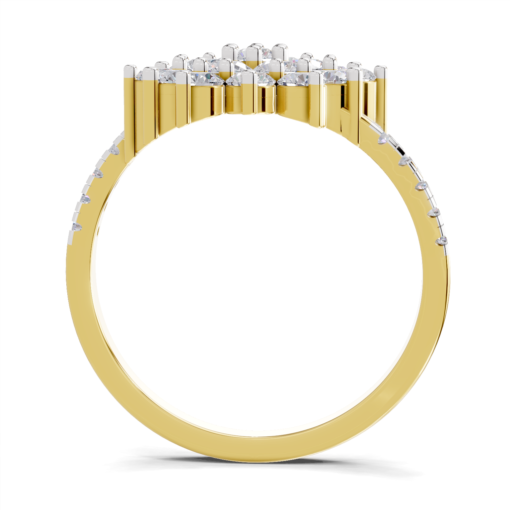Gleaming Promise Cluster Diamond Engagement Ring