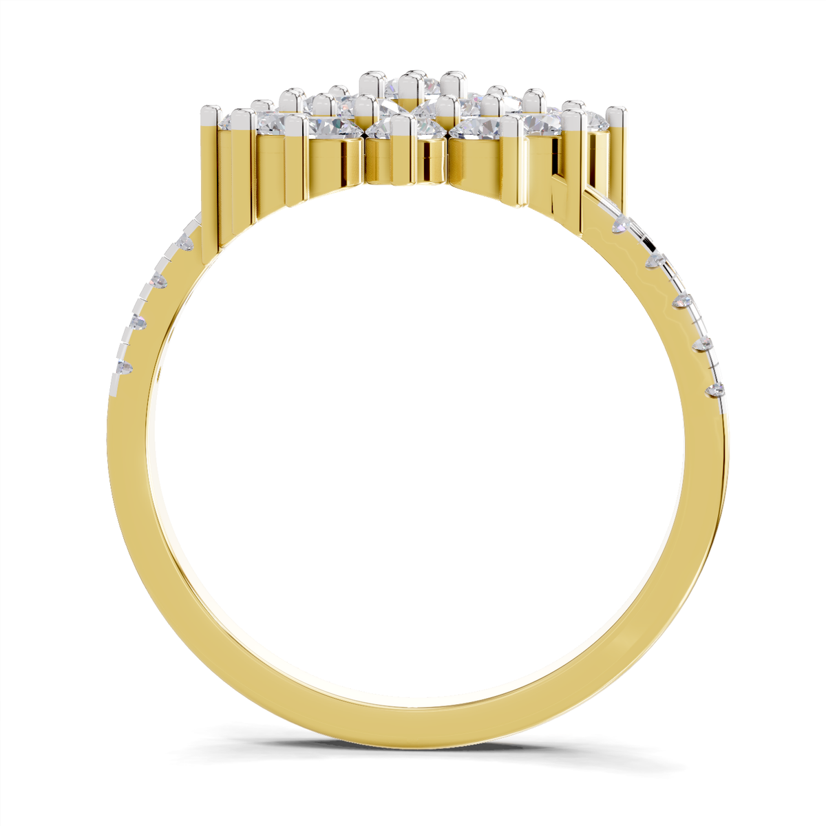 Gleaming Promise Cluster Diamond Engagement Ring