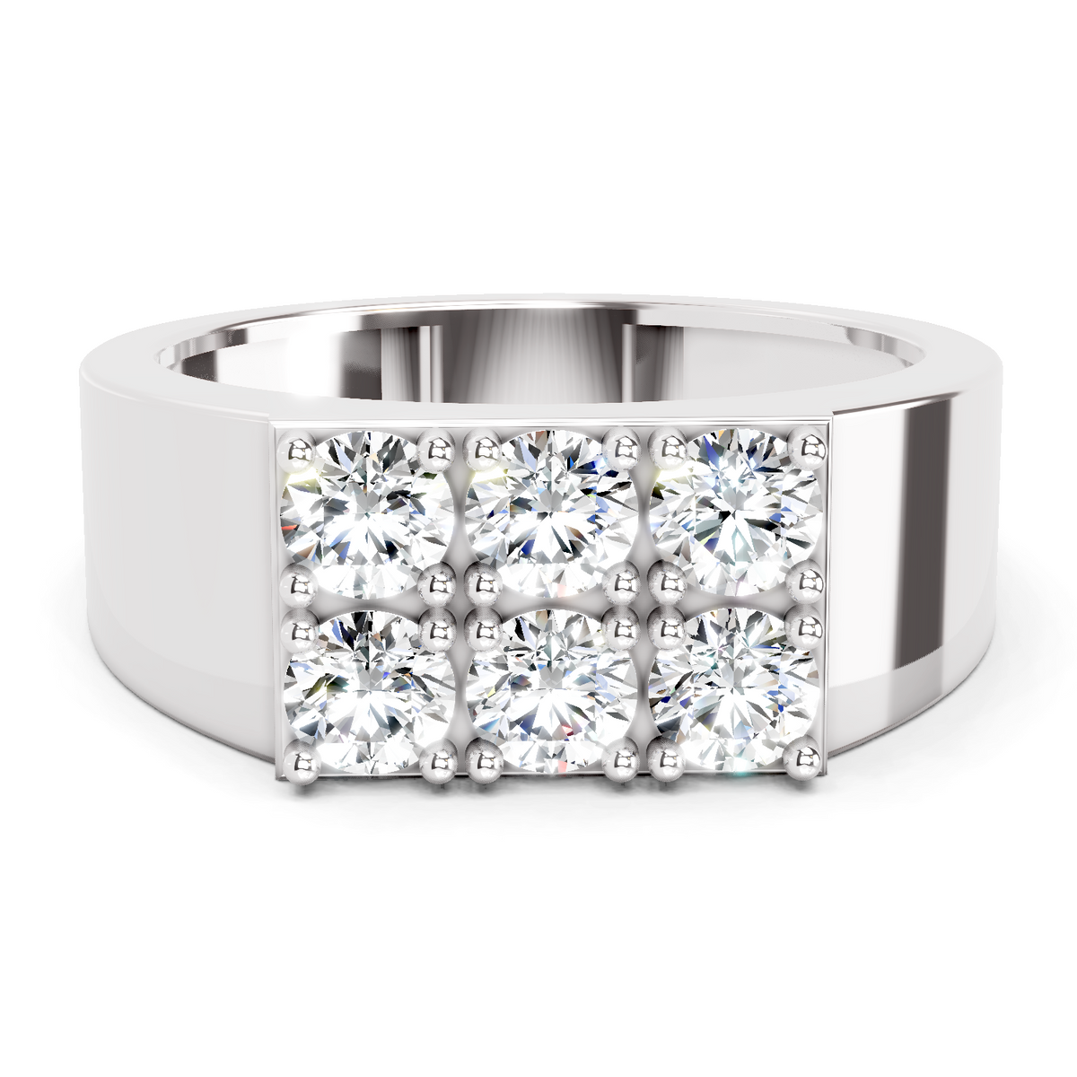 Elegant Round Cluster Diamond Ring