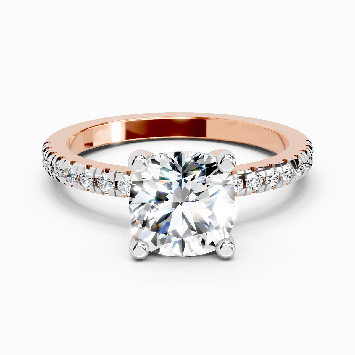 Shimmering Cushion Diamond Ring