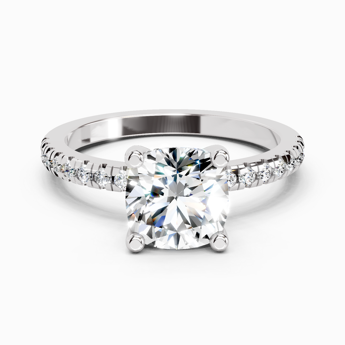 Shimmering Cushion Diamond Ring