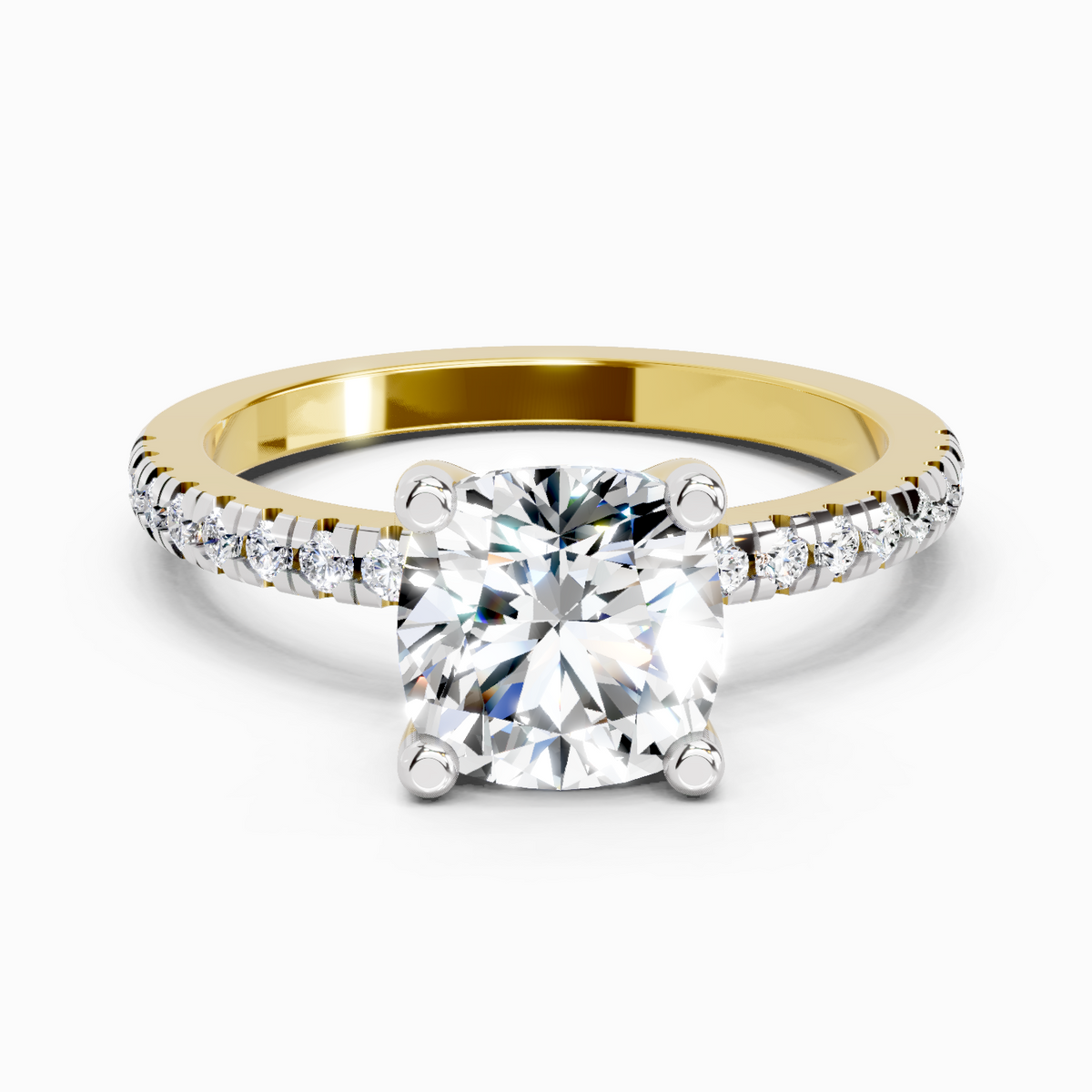 Shimmering Cushion Diamond Ring