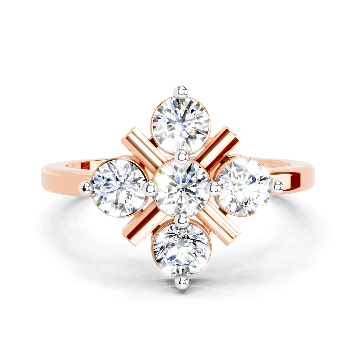 Luminous Cluster Diamond Ring