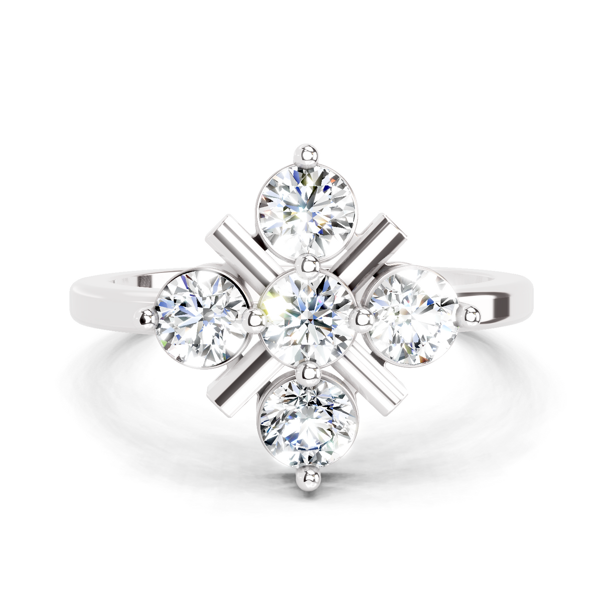 Luminous Cluster Diamond Ring