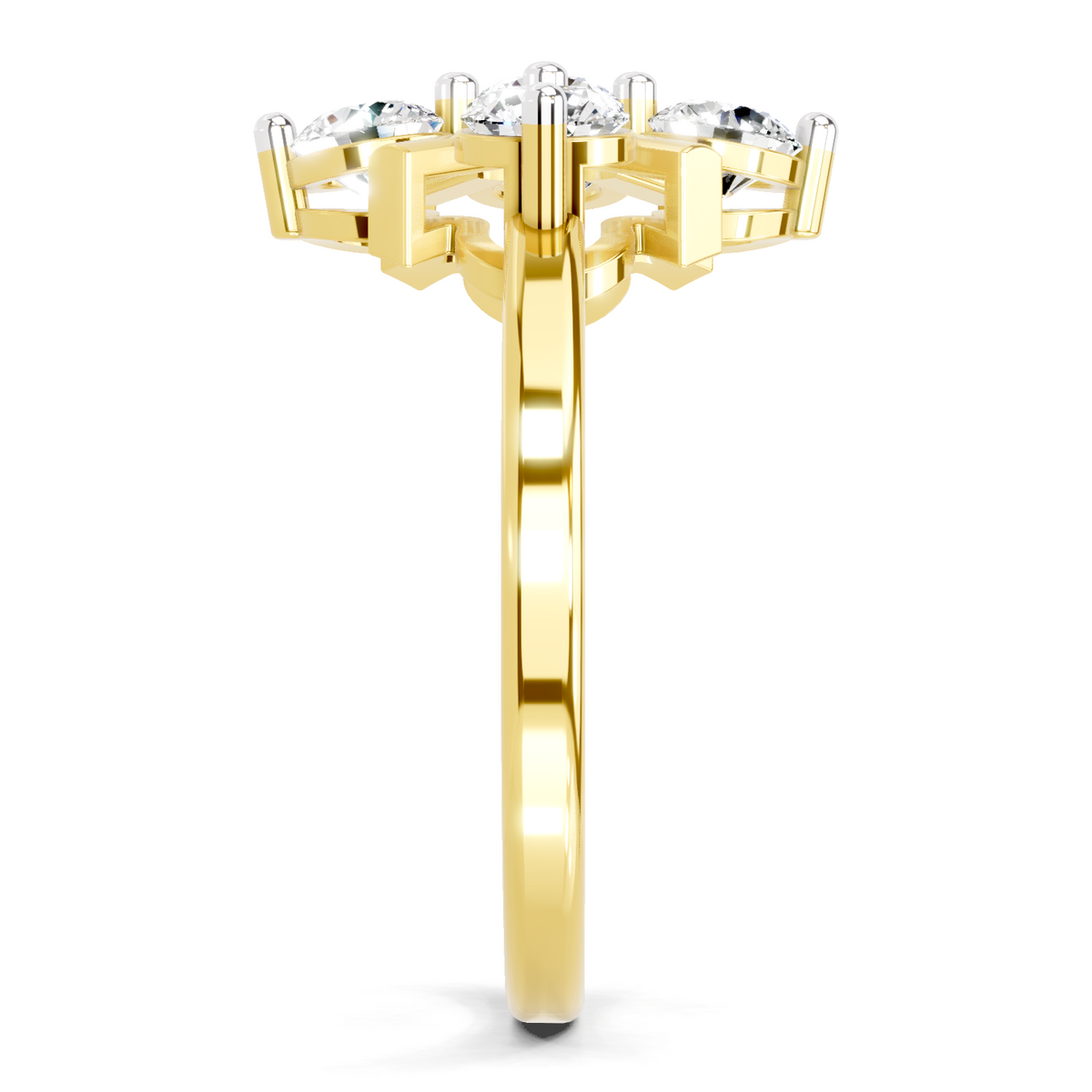 Luminous Cluster Diamond Ring
